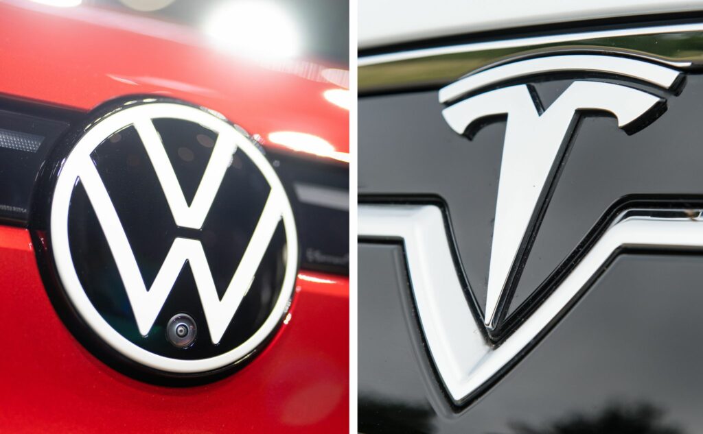 VW bei Elektroautos im Inland noch hinter Tesla