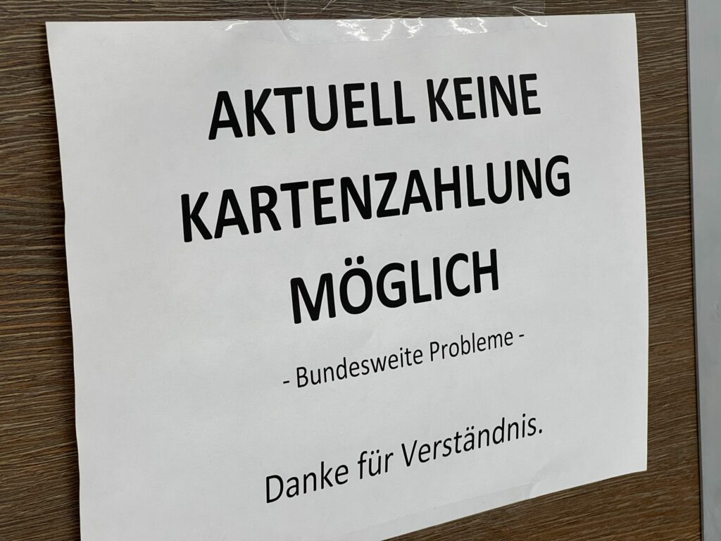 Kartenzahlungen zeitweise nicht möglich